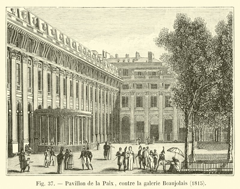 Pavillon de la Paix, contre la galerie Beaujolais, 1815 - French School