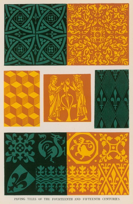 Carreaux de pavage des XIVe et XVe siècles - French School