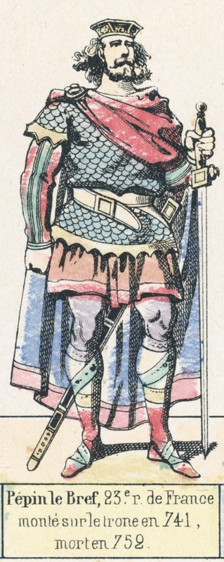 Pépin le Bref, 23e roi de France, monte sur le trône en 741, mort en 752 - French School