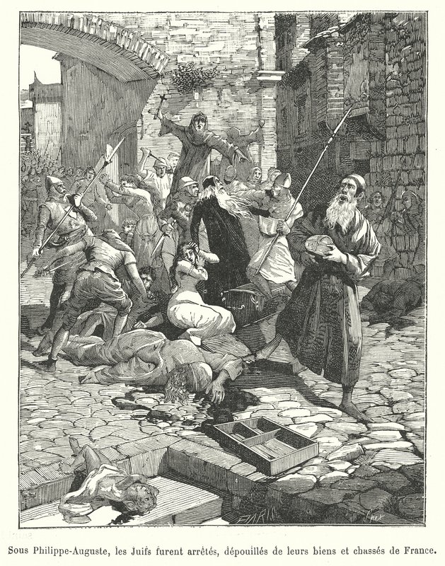 Persécution des Juifs français sous le règne du roi Philippe Auguste, fin du XIIe siècle - French School