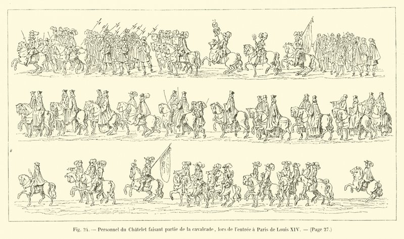Personnel du Châtelet faisant partie de la cavalcade, lors de l