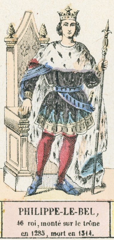 Philippe le Bel, 46e roi, monte sur le trône en 1285, mort en 1314 - French School