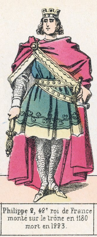 Philippe II, 42e roi de France, monte sur le trône en 1180, mort en 1223 - French School