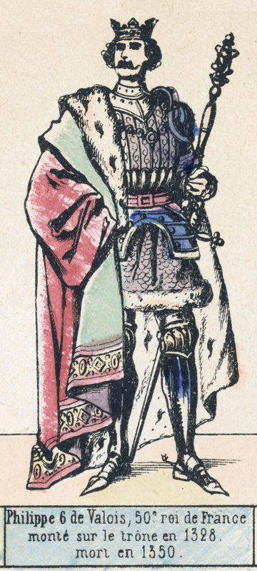 Philippe VI de Valois, 50e roi de France, monte sur le trône en 1328, mort en 1350 - French School
