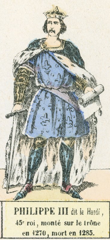 Philippe III dit le Hardi, 45e roi, monte sur le trône en 1270, mort en 1285 - French School
