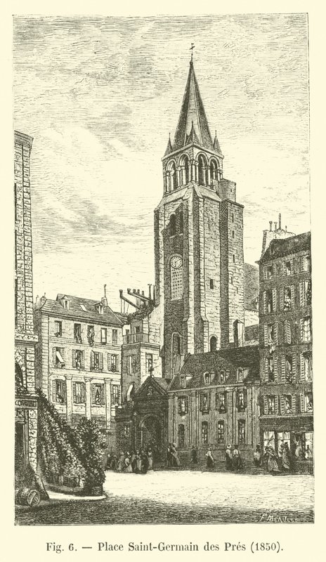 Place Saint-Germain des Prés, 1850 - French School