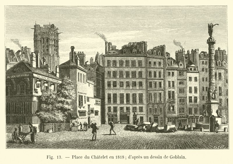 Place du Châtelet en 1818; d