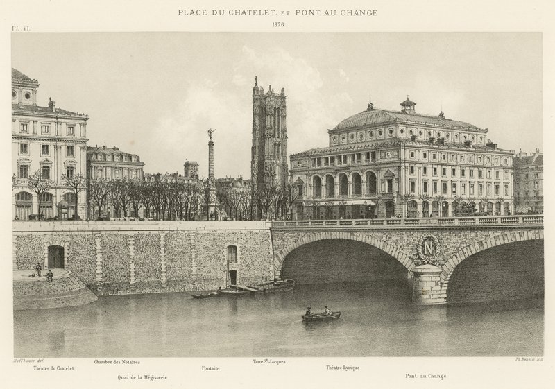 Place du Châtelet et Pont au Change, 1876 - French School