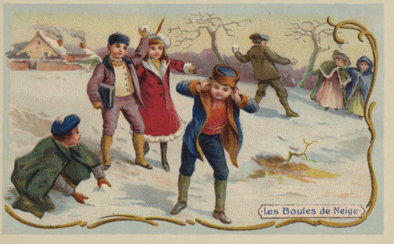 Bataille de boules de neige - French School