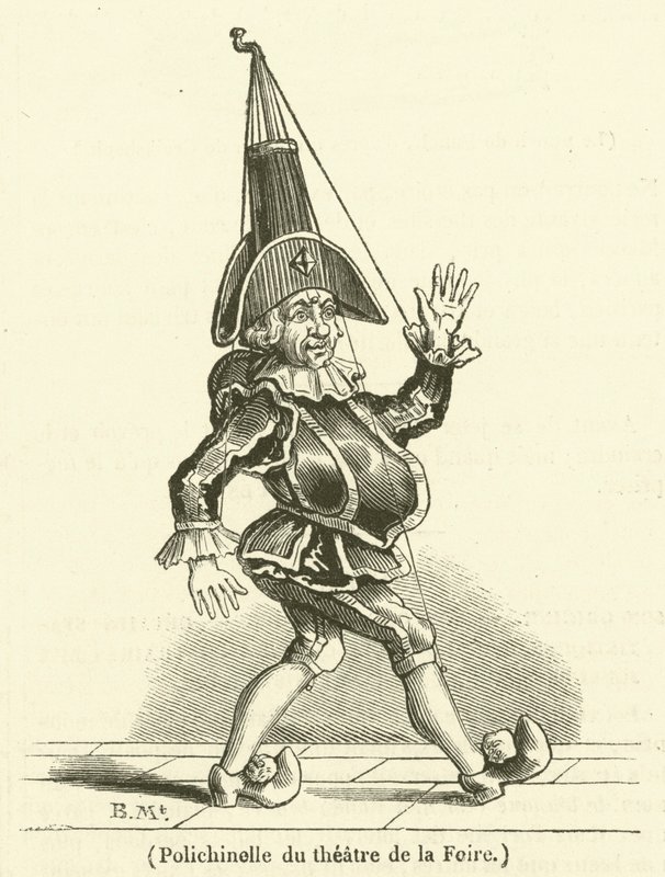 Polichinelle du theatre de la Foire (engraving) - French School