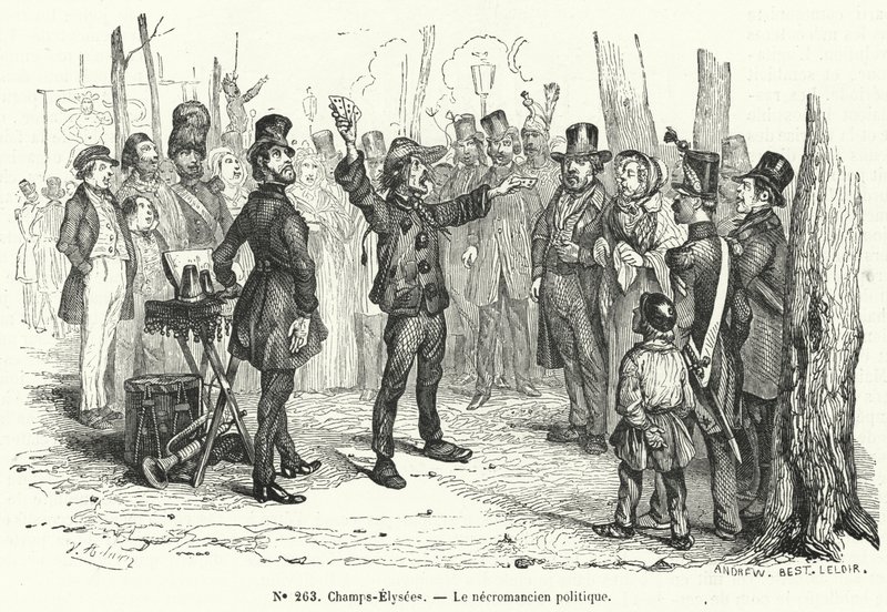 Magicien politique sur les Champs-Élysées, Paris - French School