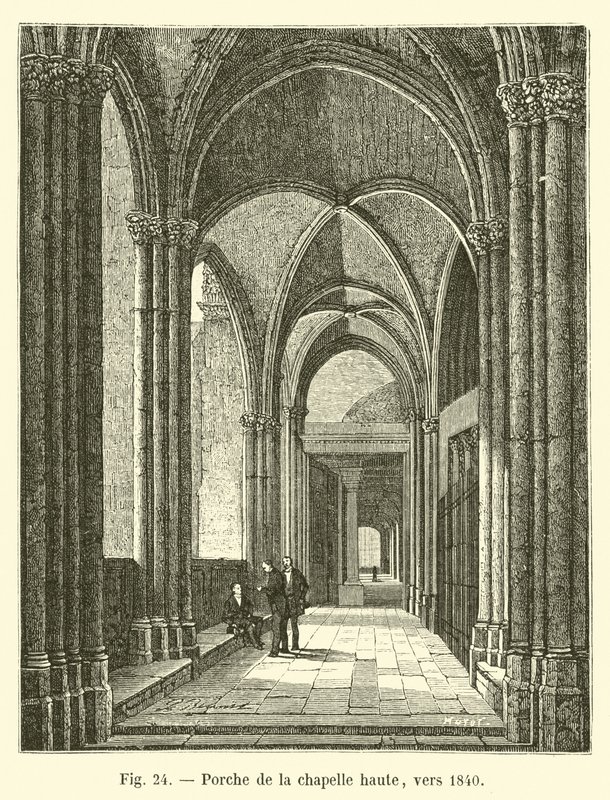 Porche de la chapelle haute, vers 1840 - French School