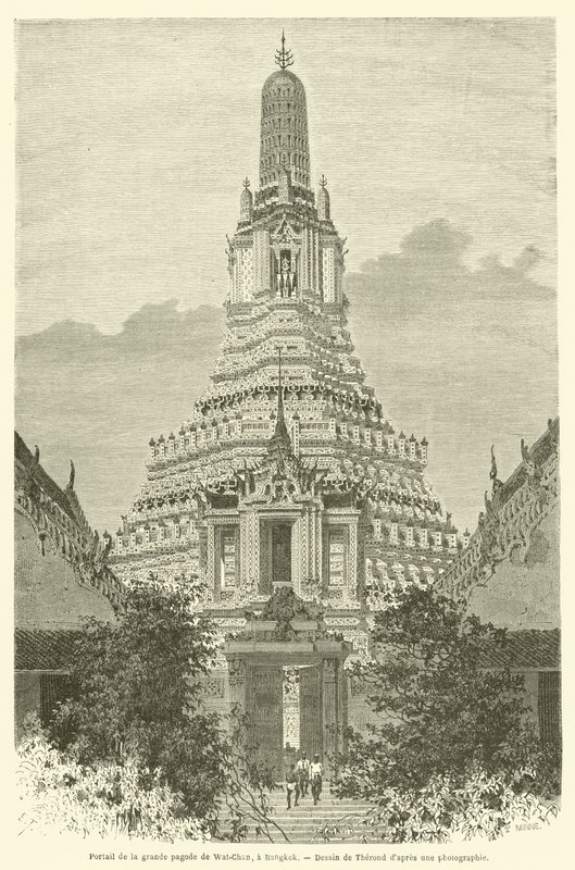 Portail de la grande pagode de Wat-Chan, à Bangkok - French School