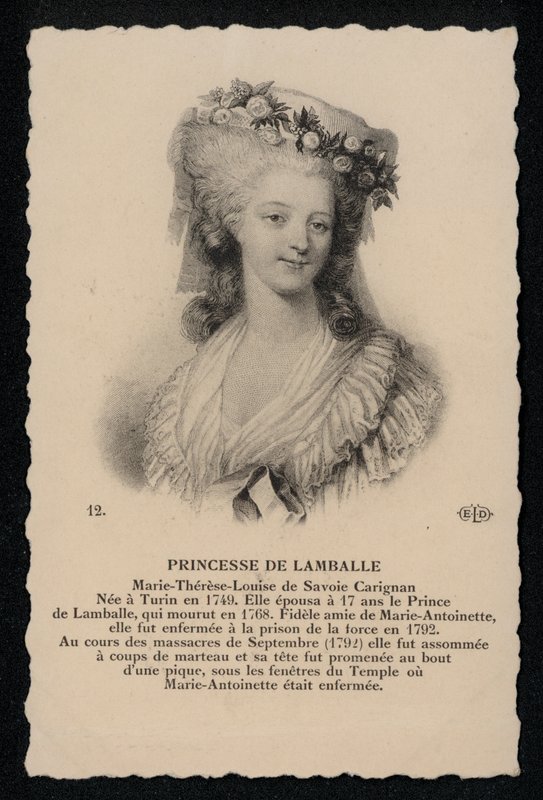 Princesse De Lamballe (lithographie) - French School