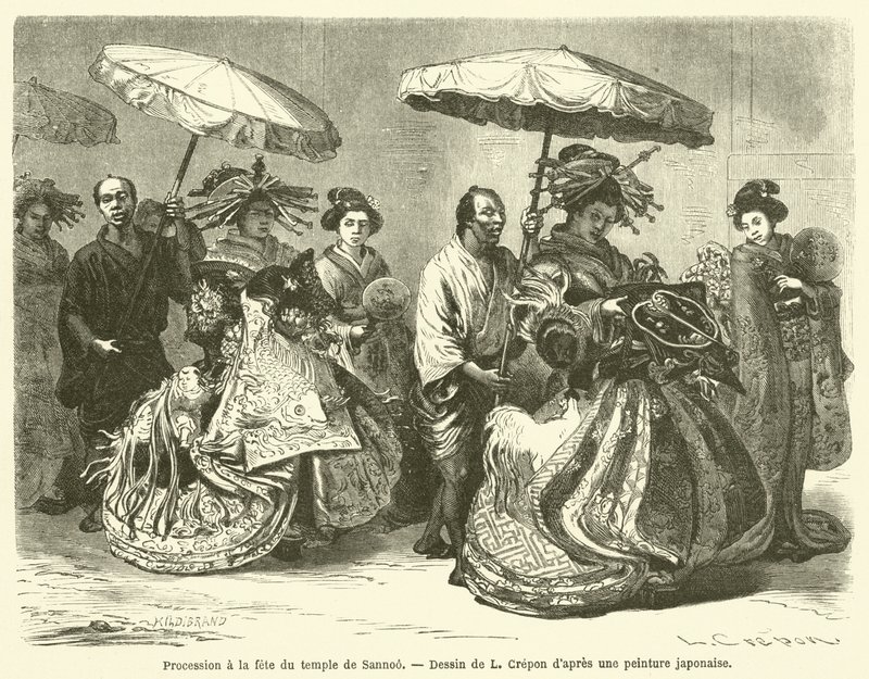 Procession à la fête du temple de Sannoo - French School