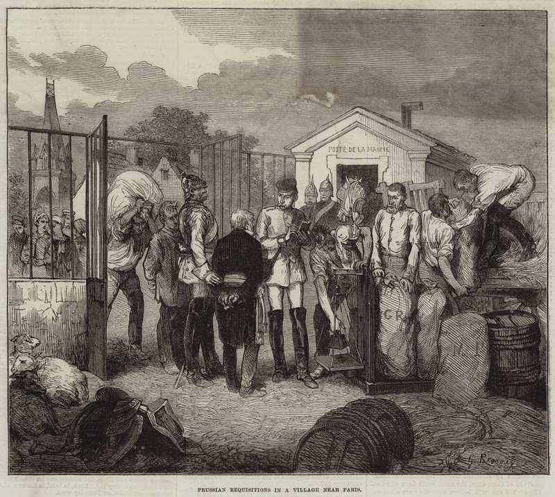 Réquisitions prussiennes dans un village près de Paris - French School