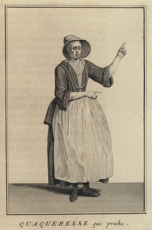 Femme quaker prêchant - French School
