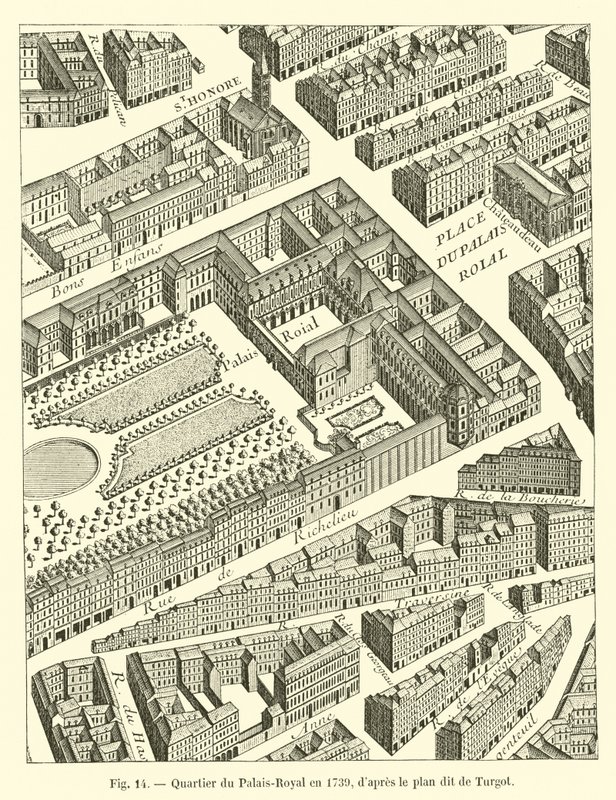 Quartier du Palais-Royal en 1739, d