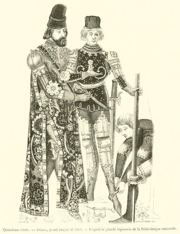 Quinzieme siecle, Prince, grand ecuyer et valet - French School