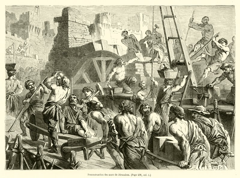 Reconstruction des murs de Jérusalem - French School