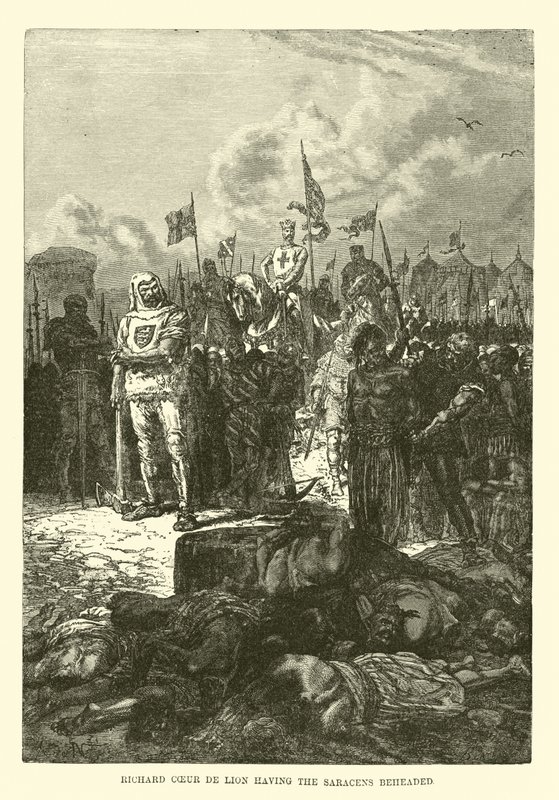 Richard Cœur de Lion faisant décapiter les Sarrasins - French School
