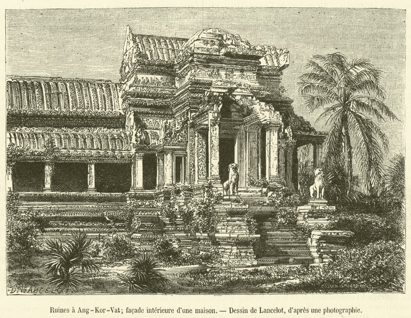 Ruines à Ang-Kor-Vat, façade intérieure d