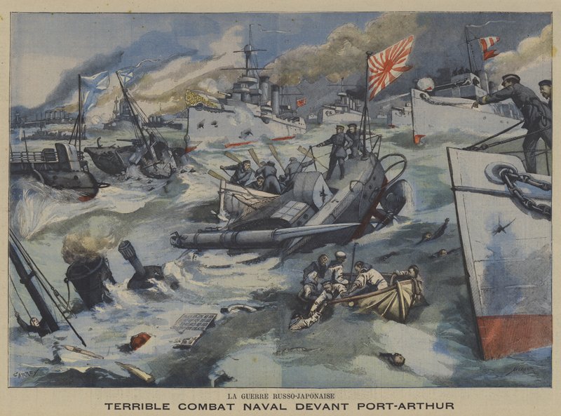 Guerre russo-japonaise : bataille navale au large de Port Arthur - French School
