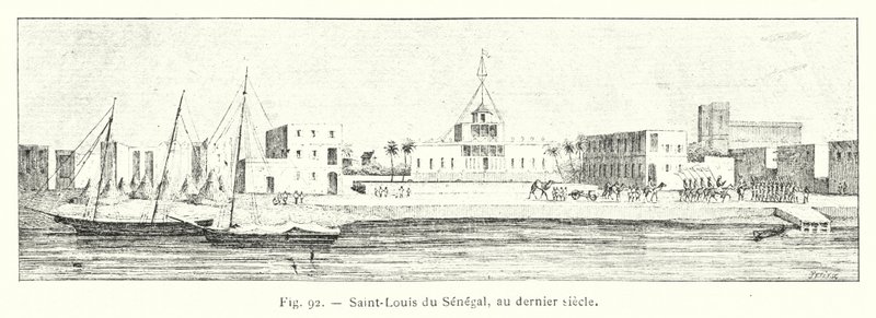 Saint-Louis du Sénégal, au dernier siècle (gravure) - French School