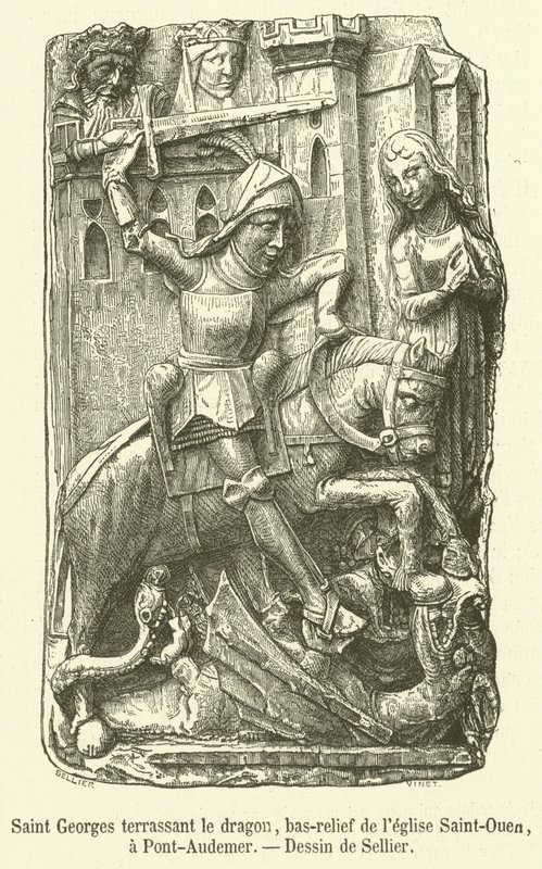 Saint Georges terrassant le dragon, bas-relief de l