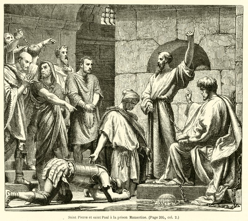 Saint Pierre et saint Paul à la prison Mamertine - French School