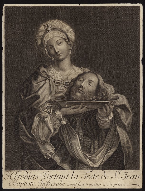 Salomé portant la tête de Saint Jean-Baptiste sur un plateau - French School