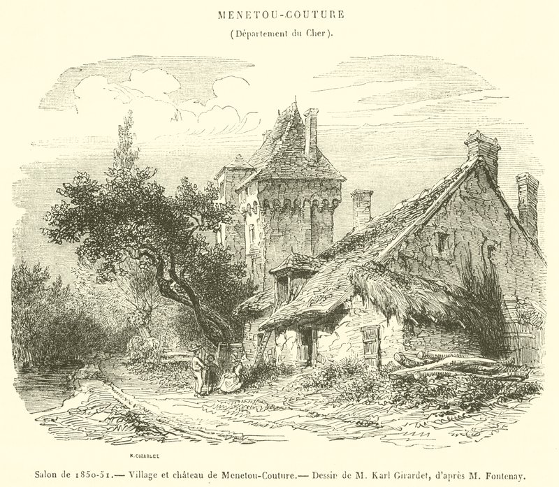 Salon de 1850-51, Village et château de Menetou-Couture - French School