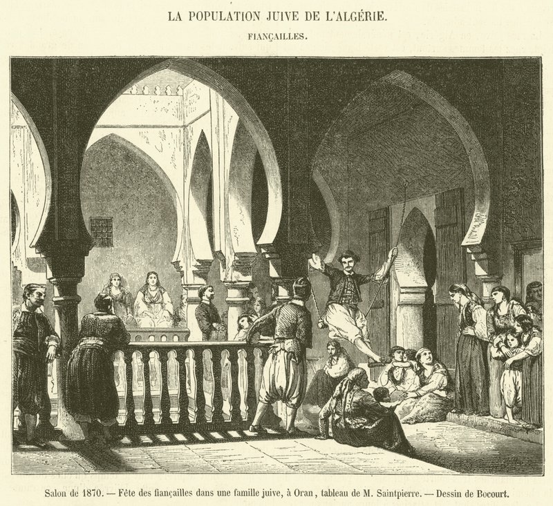 Salon de 1870, Fête des fiançailles dans une famille juive, à Oran - French School