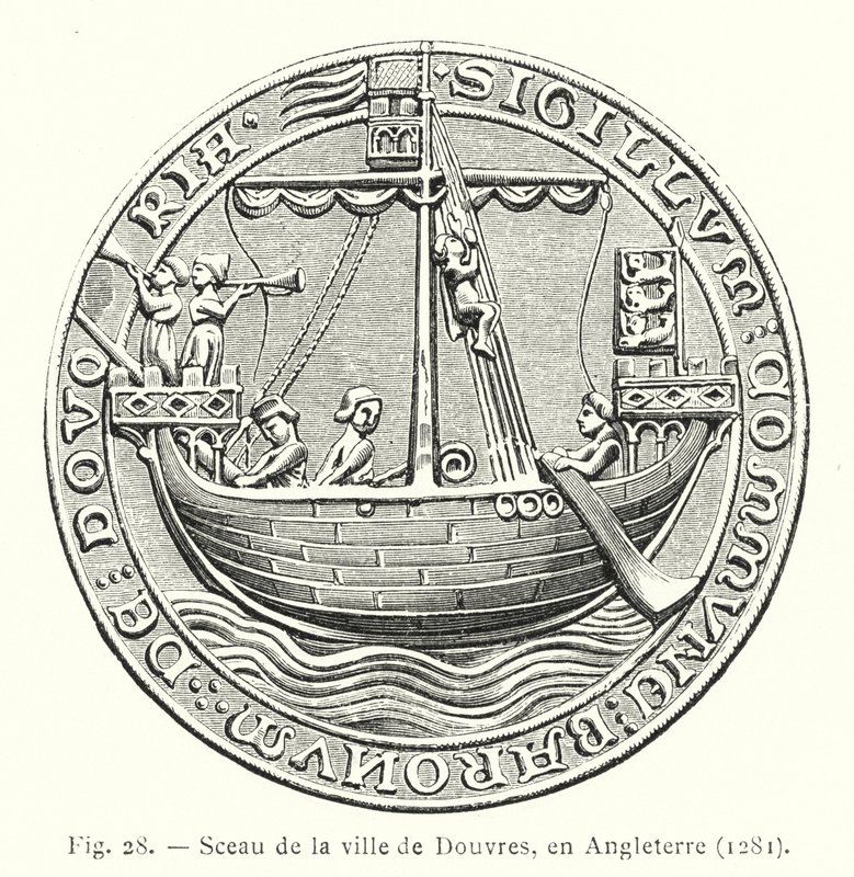 Sceau de la ville de Douvres, en Angleterre - French School