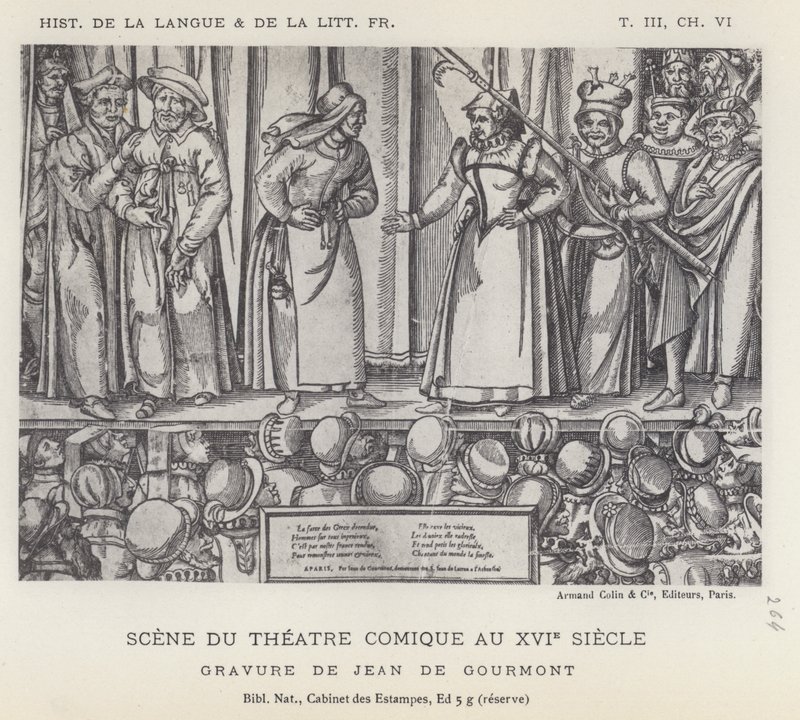 Scène du théâtre comique au XVIe siècle - French School