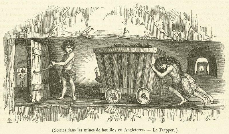 Scènes dans les mines de houille en Angleterre, Le Trapper - French School