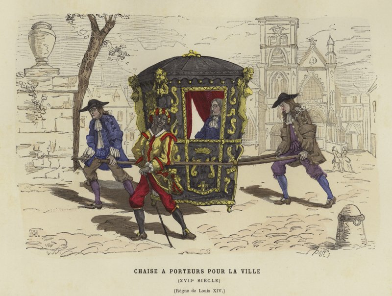 Chaise à porteurs pour usage en ville, règne de Louis XIV de France, 17ème siècle - French School