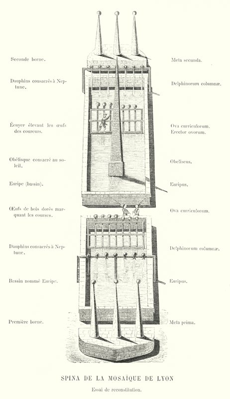 Spina de la Mosaïque de Lyon, Essai de reconstitution - French School