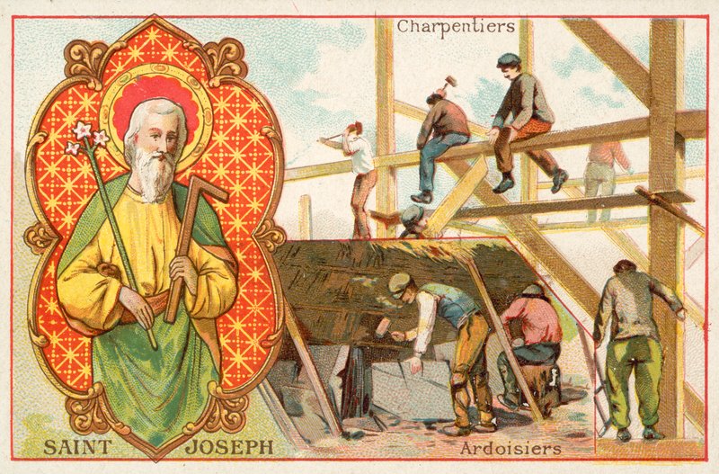 Saint Joseph, saint patron des charpentiers et des couvreurs - French School