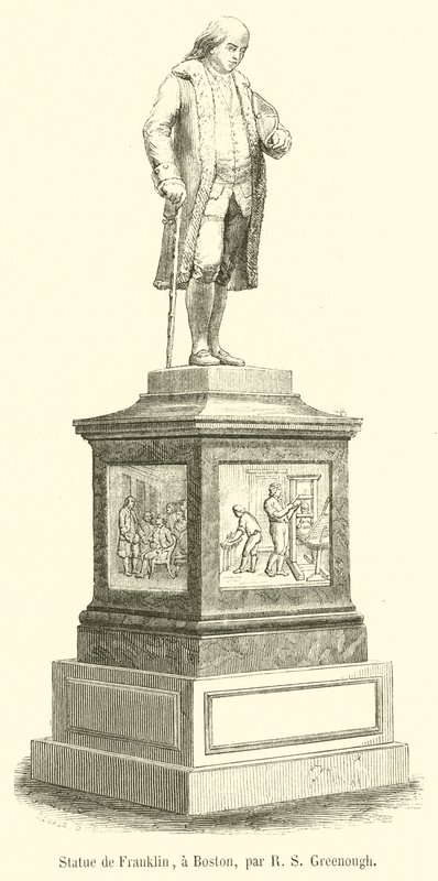 Statue de Franklin, à Boston - French School