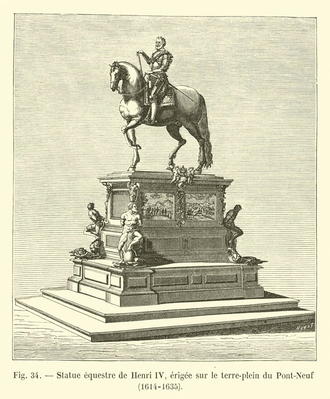 Statue équestre de Henri IV, érigée sur le terre-plein du Pont-Neuf, 1614-1635 - French School