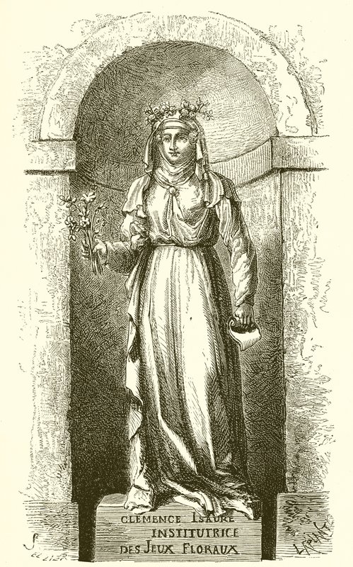 Statue de Clémence Isaure dans la salle des Jeux Floraux à Toulouse - French School