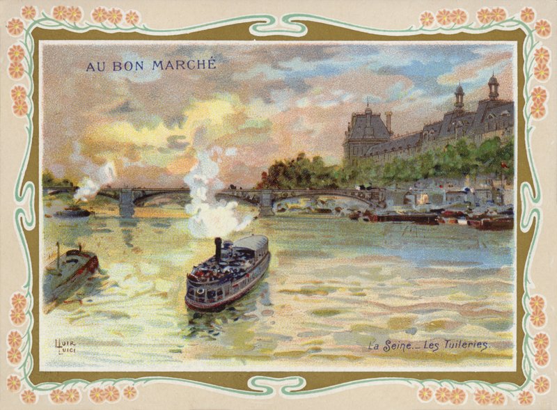 Bateaux à vapeur sur la Seine, Paris - French School