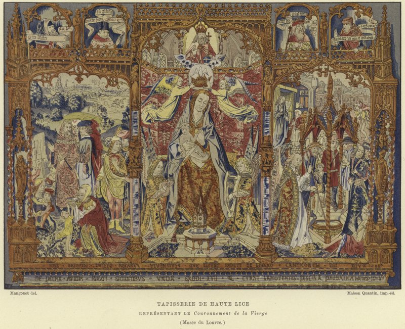 Tapisserie représentant le Couronnement de la Vierge - French School