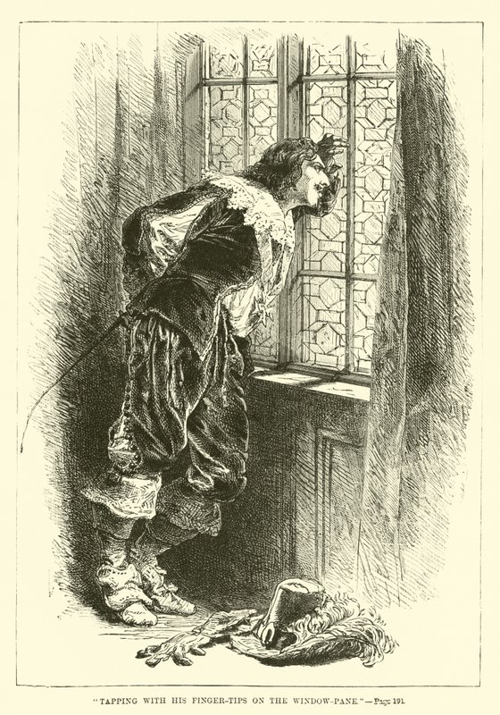 Tapotant du bout des doigts sur la vitre - French School