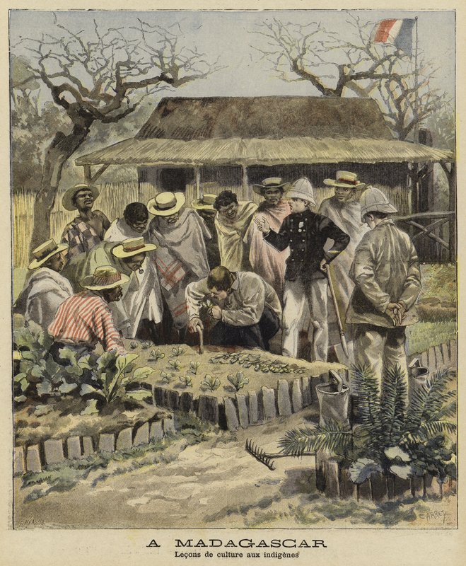 Enseignement des techniques agricoles aux indigènes, Madagascar, 1897 - French School