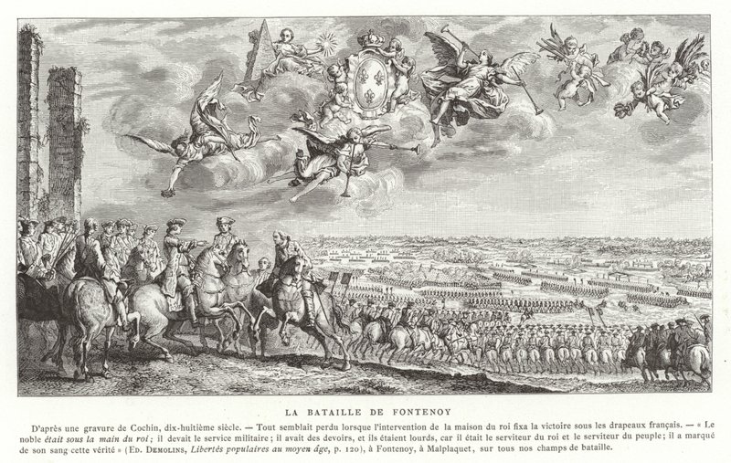 La bataille de Fontenoy, guerre de la succession d
