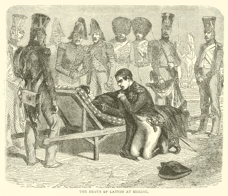 La mort de Lannes à Essling (gravure) - French School