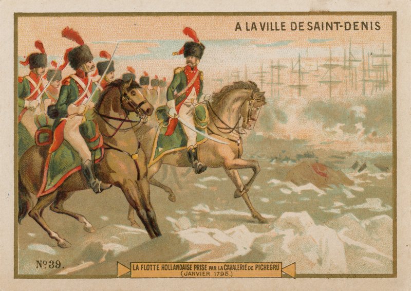 La flotte hollandaise capturée par la cavalerie française, janvier 1795 - French School