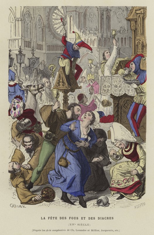 La Fête des Fous et des Diacres, 14ème siècle - French School